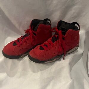 Jordan Kids Red and Black Sneakers